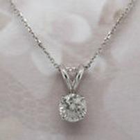 14k White Gold Round Lab Created Diamond Necklace 202//202